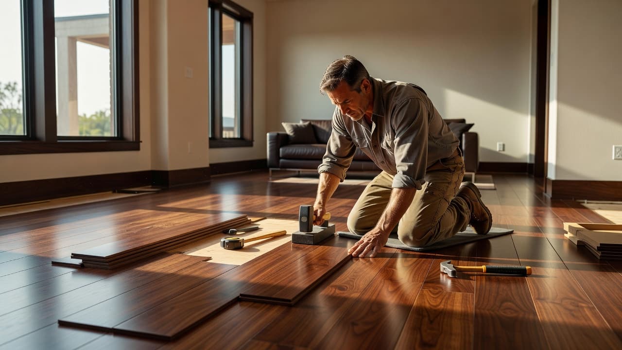 Engineered hardwood flooring installation
