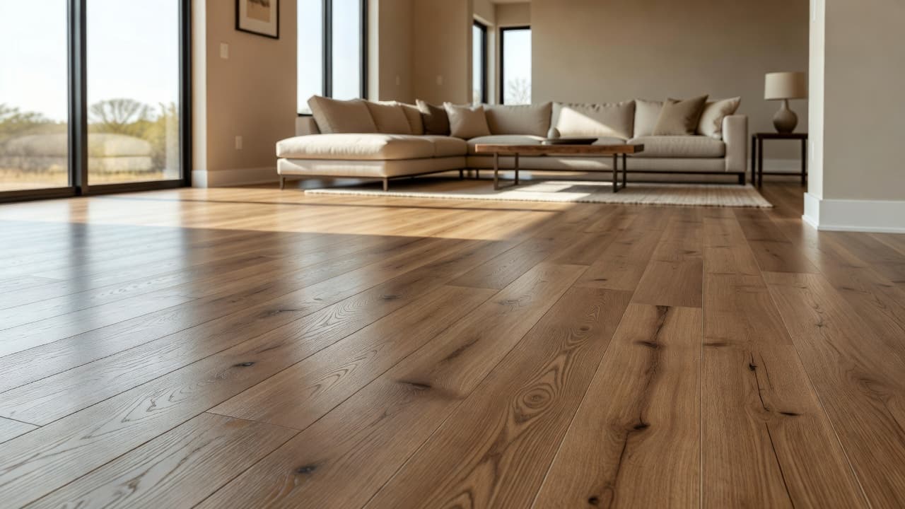 Luxury vinyl plank flooring in a modern home