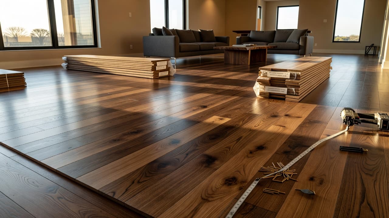 Natural hardwood flooring in a Texas home