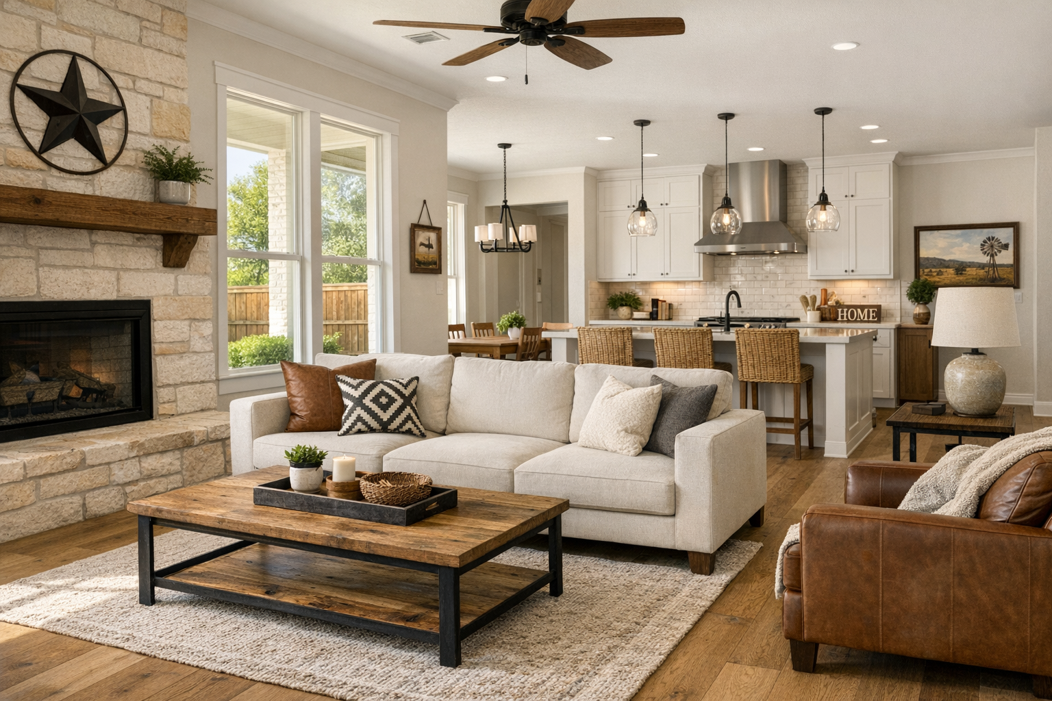 Bright Argyle TX open-concept home with premium wide-plank flooring and clean transitions