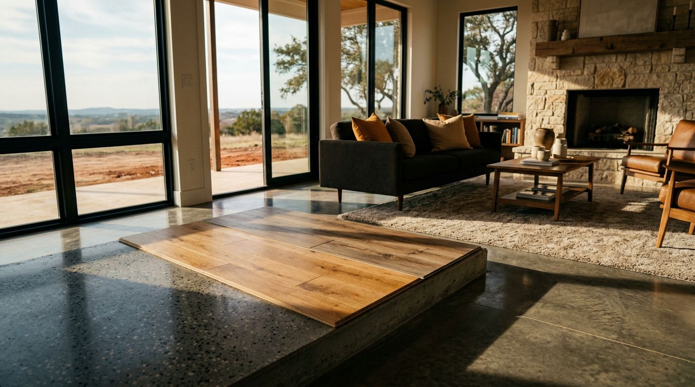 Flooring selected for a Texas slab foundation